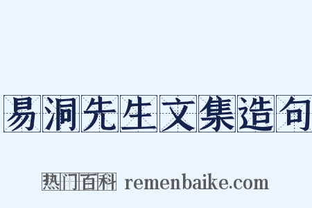 易洞先生文集造句是什么意思的图片